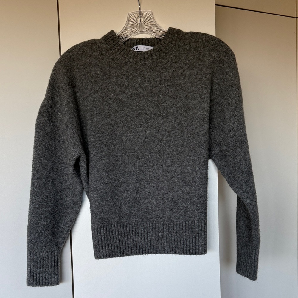 Zara Women’s Charcoal Crewneck Sweater